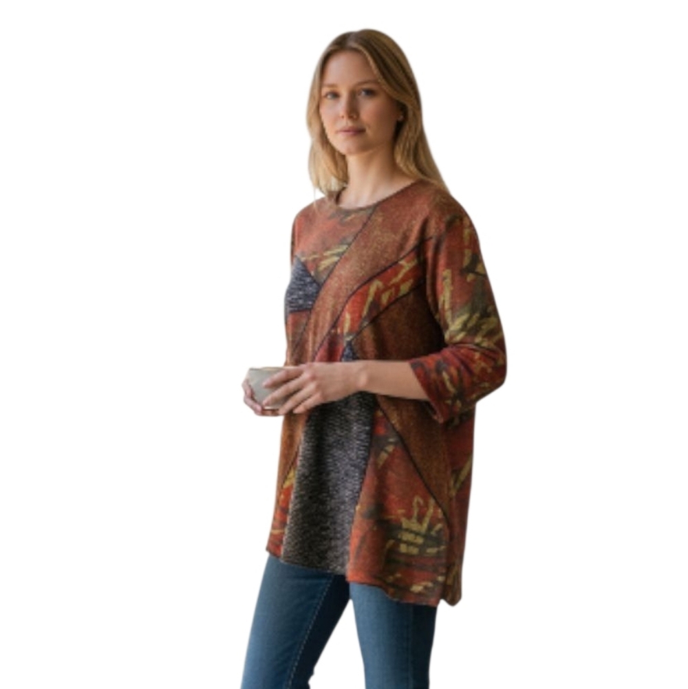 🦜 2/$10 Multiples Multicolor Sweater Tunic. Size 2X.